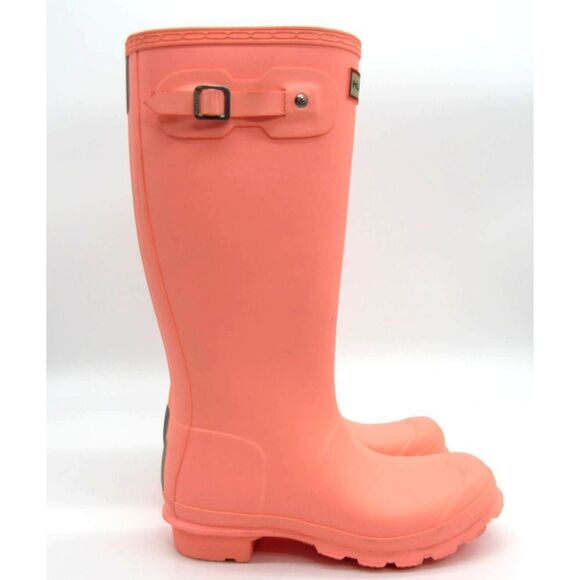 HUNTER KIDS ORIGINAL MATTE BOOTS IN PINK SZ 5G/4B - Picture 1 of 9